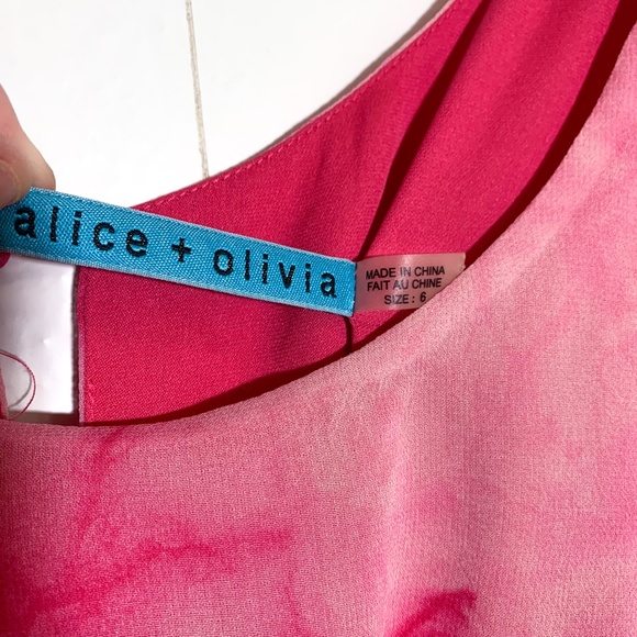 ALICE + OLIVIA Tie Dye Pink Stretch Sleeveless Tank Dress - Picture 4 of 10